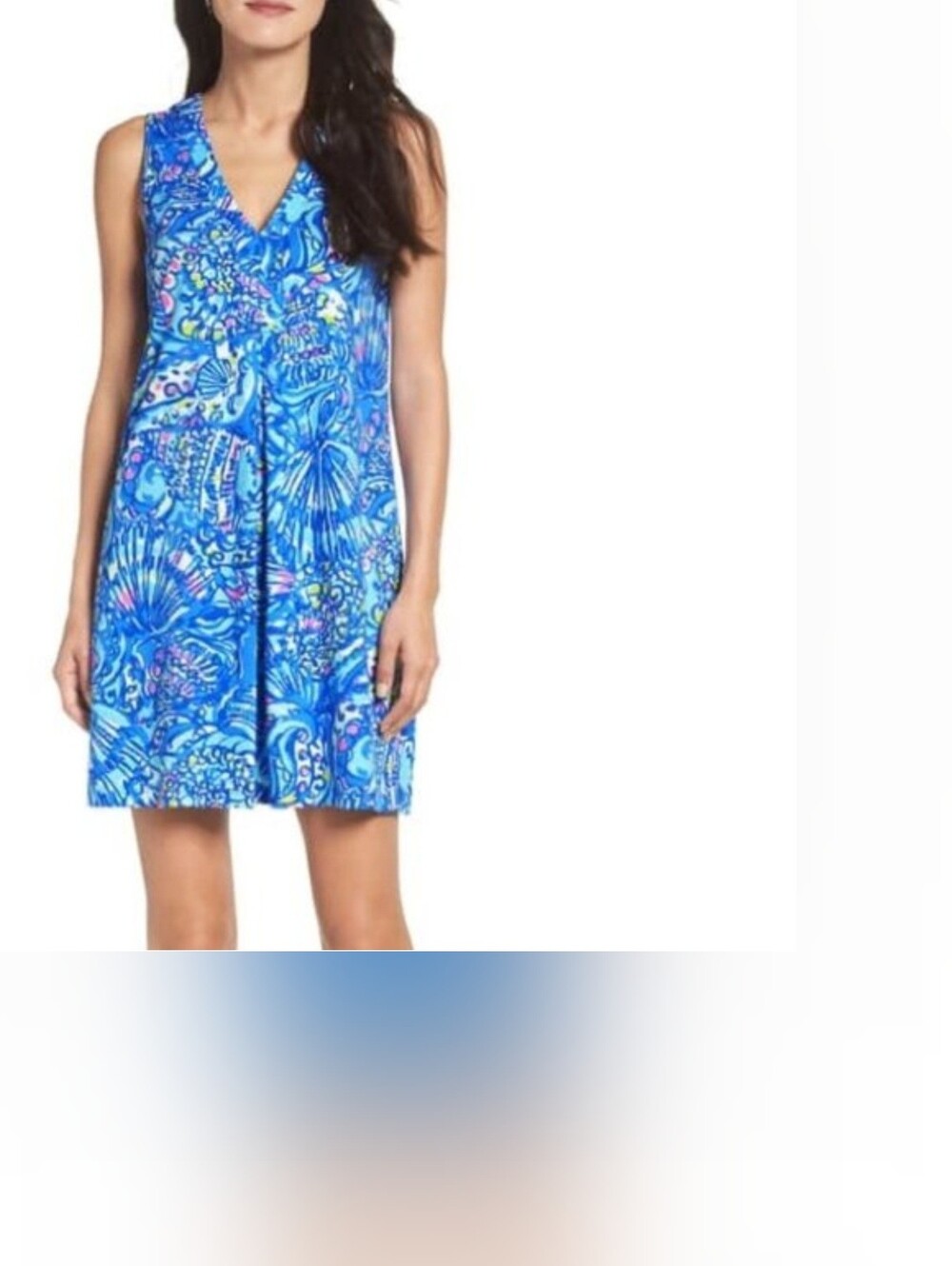 Lilly Pulitzer Amina Swing Dress Brilliant Blue Ceviche Size S 100% Pima Cotton - Picture 4 of 15
